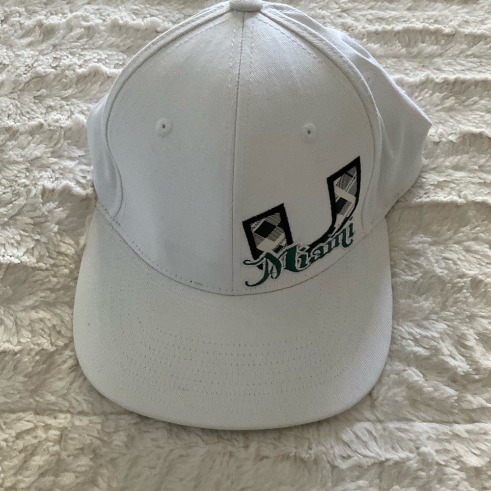 University Miami white cap